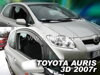 Deflektory TOYOTA AURIS 3D .2007R.  a výš