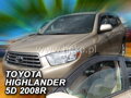 Deflektory TOYOTA HIGHLANDER 5D 2007R a výš (verze USA)