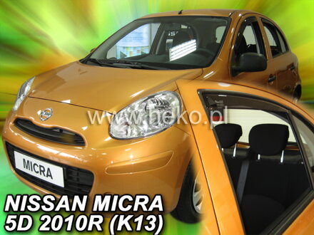 Deflektory NISSAN MICRA  K 13, 5d  11/2010r. a výš (+zadní)