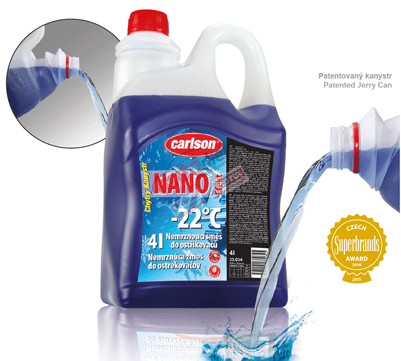 Carlson NANO - zimná zmes do ostrekovača -22°C - 4L - šikovný kanister Carlson NANO - zimná zmes do ostrekovača -22°C - 4L - šikovný kanister