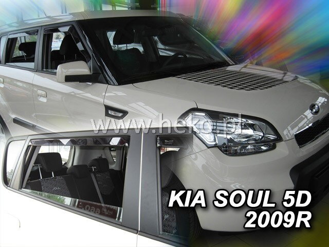Deflektory KIA SOUL 5D 2009-2014R. (+zadní) Deflektory KIA SOUL 5D 2009-2014R. (+zadní)