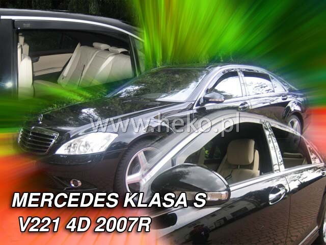 Deflektory MERCEDES klasa S V 221 4D 2007-2013r. (+zadní) Deflektory MERCEDES klasa S V 221 4D 2007-2013r. (+zadní)