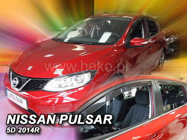 Deflektory NISSAN PULSAR 5D 2014R->(+zadní) Deflektory NISSAN PULSAR 5D 2014R->(+zadní)