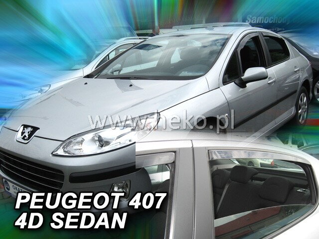 Deflektory PEUGEOT 407 5D 2004R.-> (+zadní) SEDAN Deflektory PEUGEOT 407 5D 2004R.-> (+zadní) SEDAN