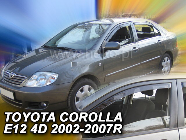 Deflektory TOYOTA COROLLA 4/5d E12 2002- 03.2007r. Deflektory TOYOTA COROLLA 4/5d E12 2002- 03.2007r.