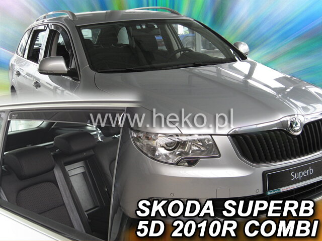 Deflektory ŠKODA SUPERB II 5D 2009 r. a výš (+zadní) COMBI Deflektory ŠKODA SUPERB II 5D 2009 r. a výš (+zadní) COMBI