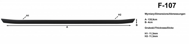 Lišta na nárazníky 136 cm, MODEL F-107 Lišta na nárazníky 136 cm, MODEL F-107