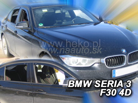 Deflektory BMW seria 3, F 30,4D 2012r.-> (+zadní)