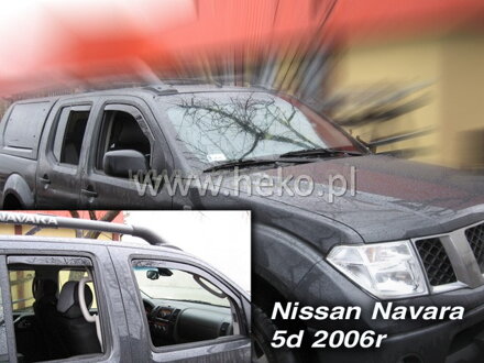 Deflektory NISSAN NAVARA / PICK UP D40 4d  2005r. a výš (+zadní)