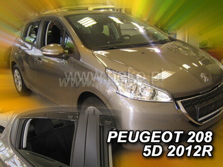 Deflektory PEUGEOT 208 5D 2012R a výš (+zadní)