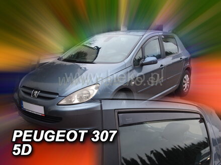 Deflektory PEUGEOT 307   5d  2001r.→ (+zadní) HTB