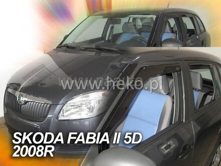 Deflektory ŠKODA FABIA II 5D .2008R.  a výš (+zadní) COMBI