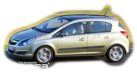 Ochranné lišty dveří Opel Corsa D 5D 06-13R  htb, MODEL F-12