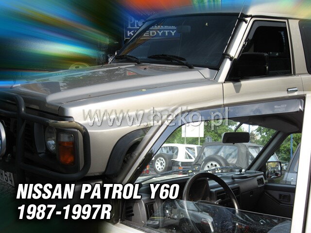 Deflektory NISSAN PATROL GR Y-60 5d 1987 – 1997r. (+zadní) (ver. with the electric mirror) Deflektory NISSAN PATROL GR Y-60 5d 1987 – 1997r. (+zadní) (ver. with the electric mirror)
