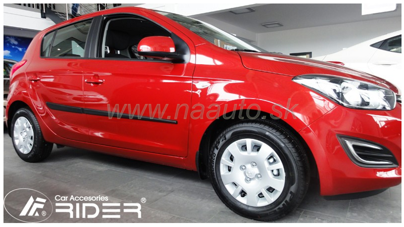 Ochranné lišty dveří Hyundai i20 5D FL 13R a výš htb, MODEL F-27 Ochranné lišty dveří Hyundai i20 5D FL 13R a výš htb, MODEL F-27