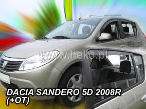 Deflektory DACIA SANDERO / STEPWAY 5D 2008-2012R (+zadní)